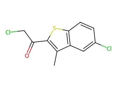 2-Chloro-1-(5-chloro-3-methyl-1-benzothiophen-2-yl)ethanone structure