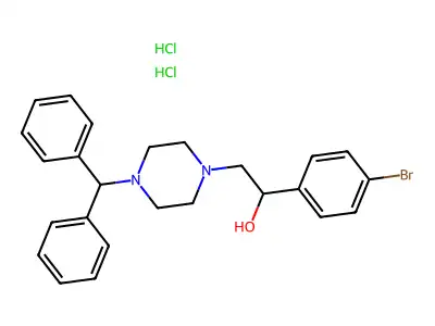 1-Piperazineethanol, alpha-(4-bromophenyl)-4-(diphenylmethyl)-, dihydrochloride structure