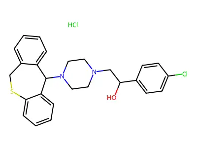 1-(4-Chlorophenyl)-2-(4-(6,11-dihydrodibenzo(b,e)thiepin-11-yl)piperazine-1-yl)ethanol HCl structure