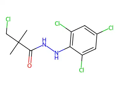 3-chloro-2,2-dimethyl-N'-(2,4,6-trichlorophenyl)propanehydrazide structure