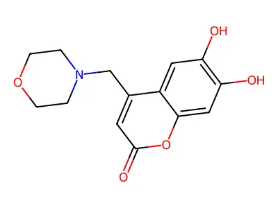 6,7-Dihydroxy-4-(4-morpholinylmethyl)-2H-1-benzopyran-2-one structure
