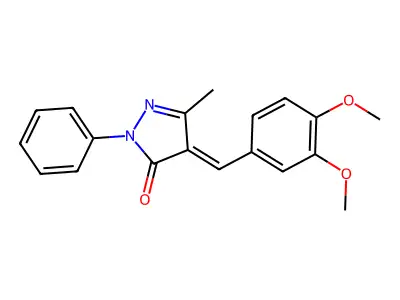 4-(3,4-Dimethoxy-benzylidene)-5-methyl-2-phenyl-2,4-dihydro-pyrazol-3-one structure