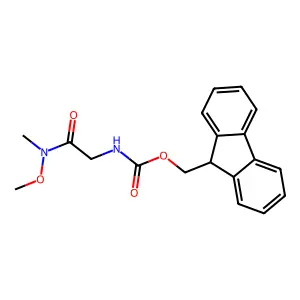 (9H-fluoren-9-yl)methyl (2-(methoxy(methyl)amino)-2-oxoethyl)carbamate structure