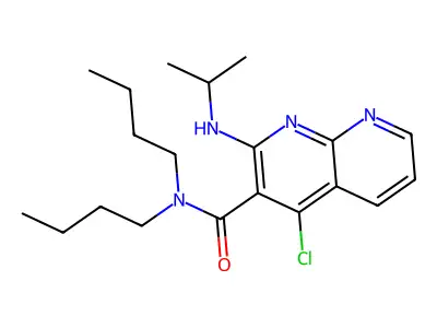 1,8-Naphthyridine-3-carboxamide, 4-chloro-N,N-dibutyl-2-((1-methylethyl)amino)- structure