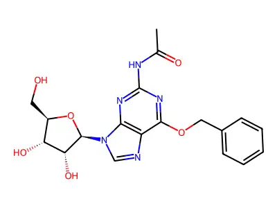 Guanosine, N-acetyl-6-O-(phenylmethyl)- structure
