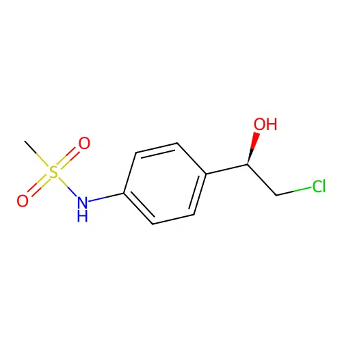 N-{4-[(1R)-2-chloro-1-hydroxyethyl]phenyl}methanesulfonamide structure