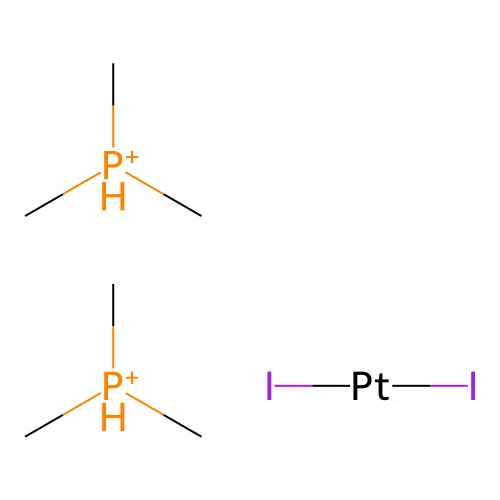 Platinum, diiodobis(trimethylphosphine)- structure