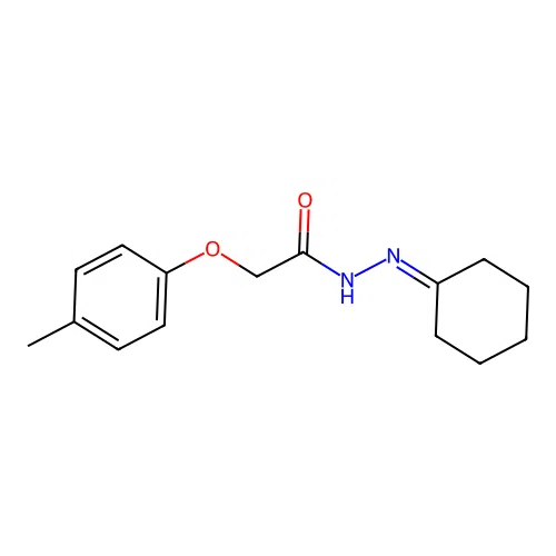N'-cyclohexylidene-2-(4-methylphenoxy)acetohydrazide structure