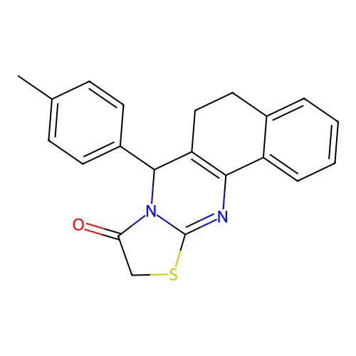 7-(4-methylphenyl)-5,7-dihydro-6H-benzo[h][1,3]thiazolo[2,3-b]quinazolin-9(10H)-one structure