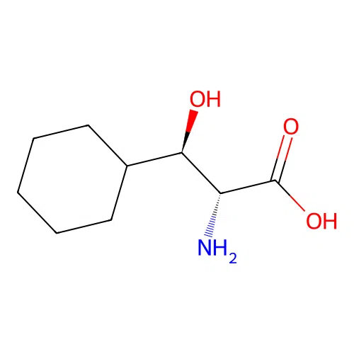 (2R,3R)-2-amino-3-cyclohexyl-3-hydroxypropanoic acid structure