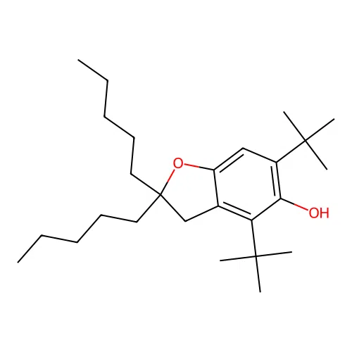 4,6-Bis(1,1-dimethylethyl)-2,3-dihydro-2,2-dipentyl-5-benzofuranol structure