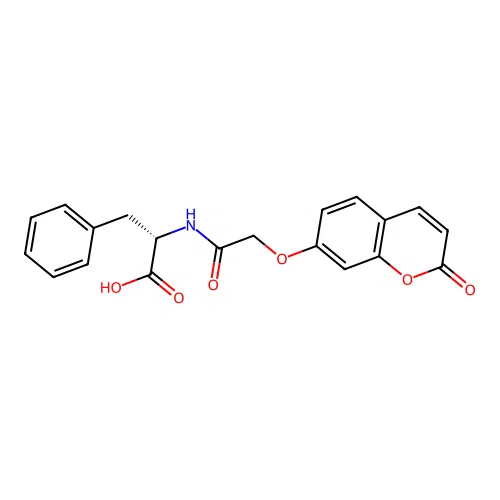 (S)-2-(2-((2-oxo-2H-chromen-7-yl)oxy)acetamido)-3-phenylpropanoic acid structure