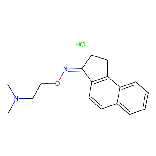 1,2-Dihydro-3H-benz(e)inden-3-one O-(2-(dimethylamino)ethyl)oxime monohydrochloride structure