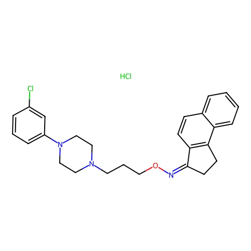 3-(3-(4-(3-Chlorophenyl)-1-piperazinyl)propoxyimino)-2,3-dihydro-1H-benz(e)indene HCl structure