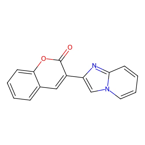 3-(imidazo[1,2-a]pyridin-2-yl)-2H-chromen-2-one structure