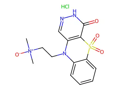 3H-Pyridazino(4,5-b)(1,4)benzothiazin-4(10H)-one, 10-(2-(dimethylamino)ethyl)-, N,5,5-trioxide, hydrochloride, hydrate (2:2:1) structure