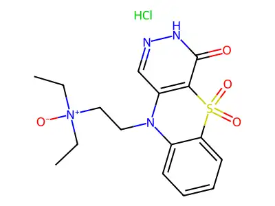 3H-Pyridazino(4,5-b)(1,4)benzothiazin-4(10H)-one, 10-(2-(diethylamino)ethyl)-, N,5,5-trioxide,monohydrochloride structure