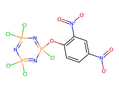 2,2,4,4,6-pentachloro-6-(2,4-dinitrophenoxy)-1,3,5-triaza-2 structure