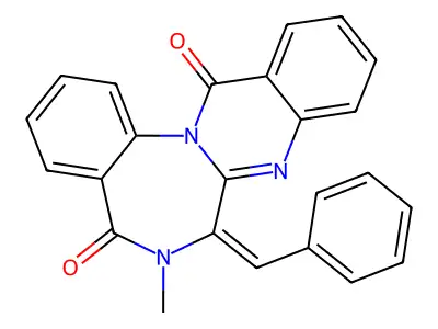 7-Benzylidene-6-methylquinazolino[3,2-a][1,4]benzodiazepine-5,13-dione structure
