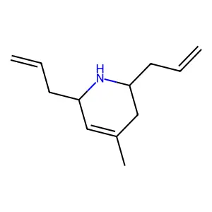 (2R,6R)-4-methyl-2,6-bis(prop-2-enyl)-1,2,3,6-tetrahydropyridine structure