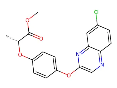 Propanoic acid, 2-(4-((7-chloro-2-quinoxalinyl)oxy)phenoxy)-, methyl ester structure