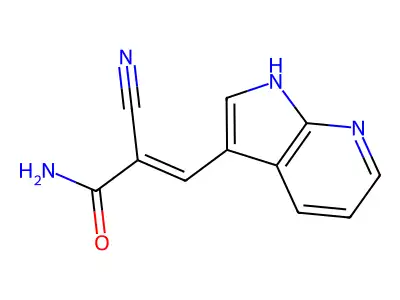 2-Propenamide, 2-cyano-3-(1H-pyrrolo[2,3-B]pyridin-3-YL)- structure