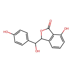(3S)-7-Hydroxy-3-((S)-hydroxy(4-hydroxyphenyl)methyl)-1(3H)-isobenzofuranone structure