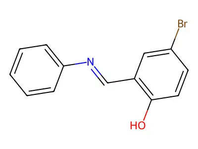 4-bromo-2-[(E)-(phenylimino)methyl]phenol structure