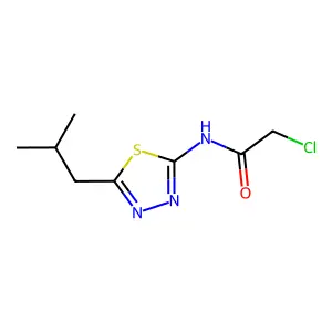 2-chloro-N-[5-(2-methylpropyl)-1,3,4-thiadiazol-2-yl]acetamide structure