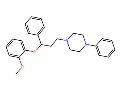 Piperazine, 1-(3-(2-methoxyphenoxy)-3-phenylpropyl)-4-phenyl- structure