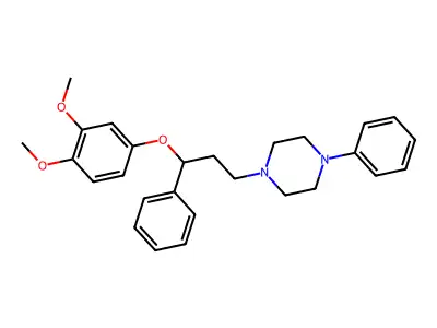 Piperazine, 1-(3-(3,4-dimethoxyphenoxy)-3-phenylpropyl)-4-phenyl- structure