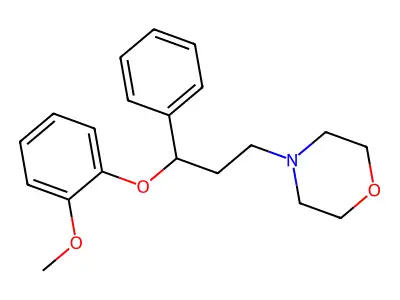 Morpholine, 4-(3-(2-methoxyphenoxy)-3-phenylpropyl)- structure