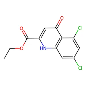 5,7-Dichloro-4-hydroxy-quinoline-2-carboxylic acid ethyl ester structure