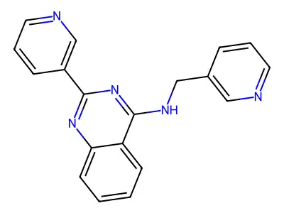 2-pyridin-3-yl-N-(pyridin-3-ylmethyl)quinazolin-4-amine structure