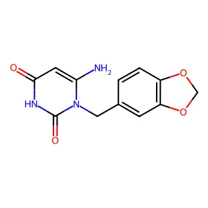 6-amino-1-(1,3-benzodioxol-5-ylmethyl)pyrimidine-2,4(1H,3H)-dione structure