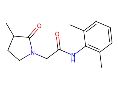 N-(2,6-Dimethylphenyl)-2-(3-methyl-2-oxopyrrolidin-1-yl)ethanimidic acid structure