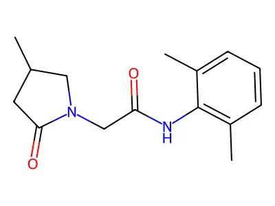 N-(2,6-Dimethylphenyl)-2-(4-methyl-2-oxopyrrolidin-1-yl)ethanimidic acid structure