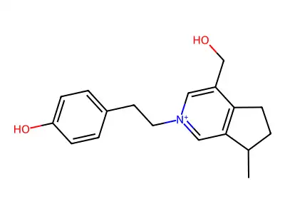 6,7-Dihydro-4-(hydroxymethyl)-2-(p-hydroxyphenethyl)-7-methyl-5H-2-pyrindinium structure