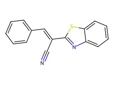 (2E)-2-(1,3-benzothiazol-2-yl)-3-phenylprop-2-enenitrile structure