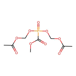 Bis(acetyloxymethoxy)oxophosphinocarboxylic acid, methyl ester structure