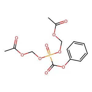 Bis(acetyloxymethoxy)oxophosphinocarboxylic acid, phenyl ester structure