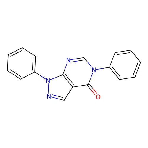 1,5-diphenyl-1,5-dihydro-4H-pyrazolo[3,4-d]pyrimidin-4-one structure