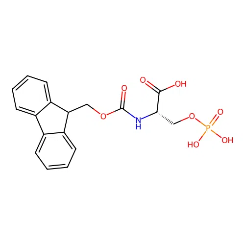 N-((9H-Fluoren-9-ylmethoxy)carbonyl)-O-phosphono-L-serine structure