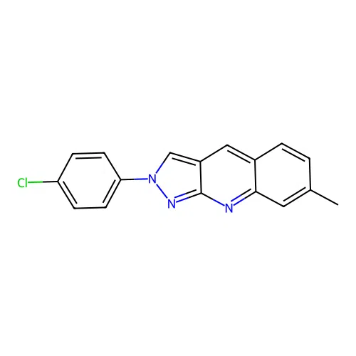 2-(4-chlorophenyl)-7-methyl-2H-pyrazolo[3,4-b]quinoline structure
