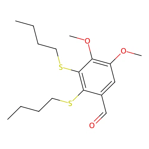 2,3-Bis(butylsulfanyl)-4,5-dimethoxybenzaldehyde structure