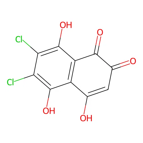 2,3-Dichloro-5,6,8-trihydroxynaphthalene-1,4-dione structure