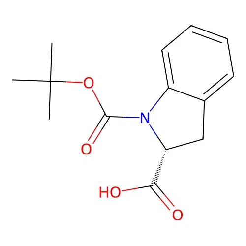 (2R)-1-[(tert-butoxy)carbonyl]-2,3-dihydro-1H-indole-2-carboxylic acid structure