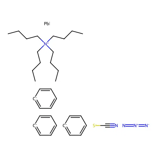 N,N,N-Tributyl-1-butanaminium azidotriphenyl(thiocyanato-N)plumbate(1-) structure