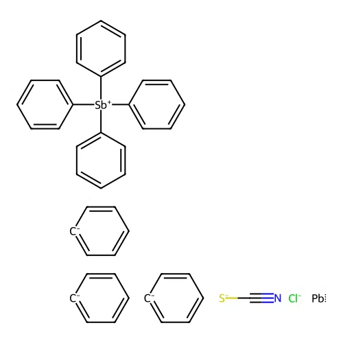 Tetraphenylstibonium chlorotriphenyl(thiocyanato-N)plumbate(1-) structure