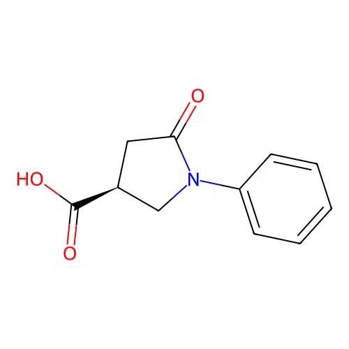 (3S)-5-oxo-1-phenylpyrrolidine-3-carboxylic acid structure